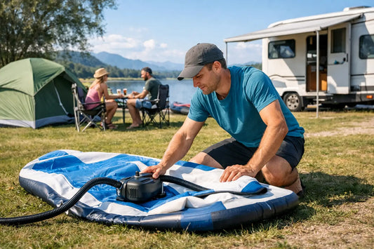 SUP entlüften am Campingplatz ohne Krach
